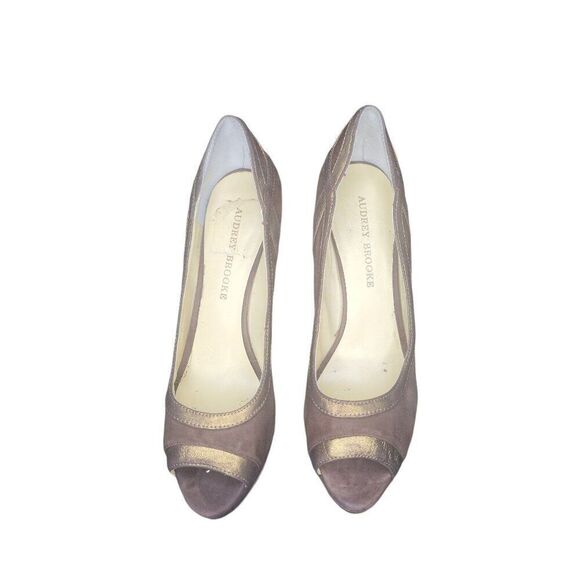 Audrey Brooke Stiletto Heels Women Sz 7.5 Leather Handmade Peep Toe‎ - Picture 6 of 6